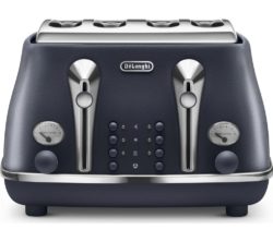 DELONGHI Elements CTOE4003.BL 4-Slice Toaster - Ocean Blue